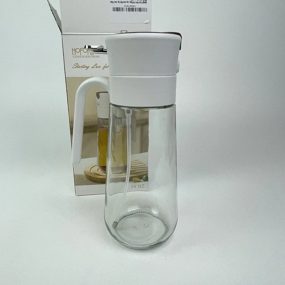 Glass Olive Oil Dispenser Bottle and Oil Sprayer Bottle 2 In 1 Salad Cooking